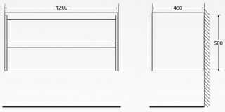Тумба под раковину BelBagno подвесная 120x50см Pino Pasadena KRAFT-1200-2C-SO-PP